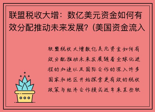 联盟税收大增：数亿美元资金如何有效分配推动未来发展？(美国资金流入)